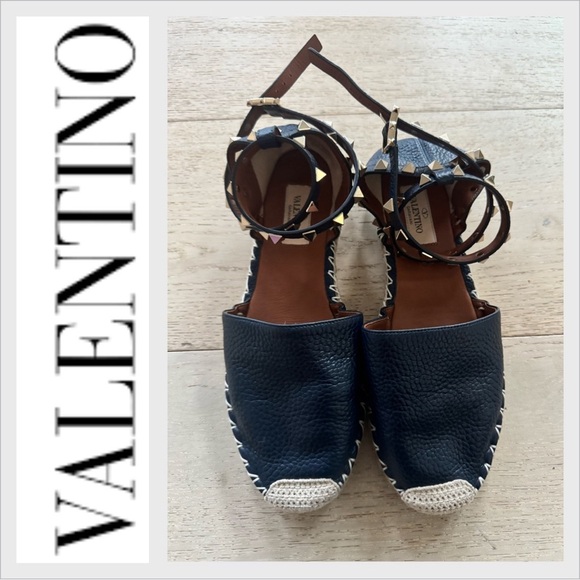 Valentino Garavani Shoes - Valentino Garavani Espadrille Flats 37 blue rock stud